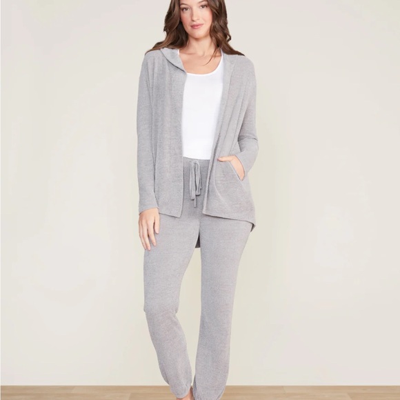Barefoot Dreams CozyChic Ultra Lite® Hooded Cardi - Light Gray - Picture 1 of 5